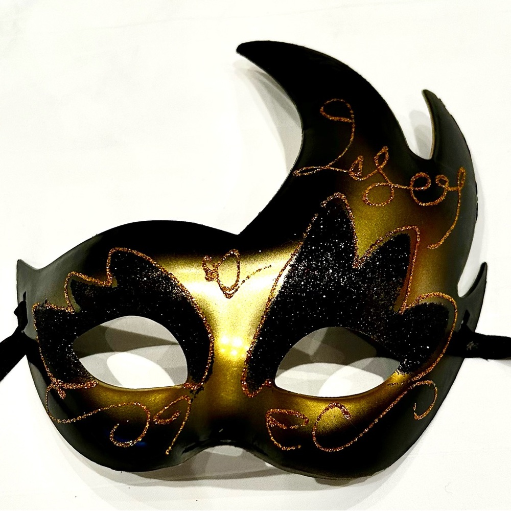Unisex Glitter Gold/Black Halloween Mask